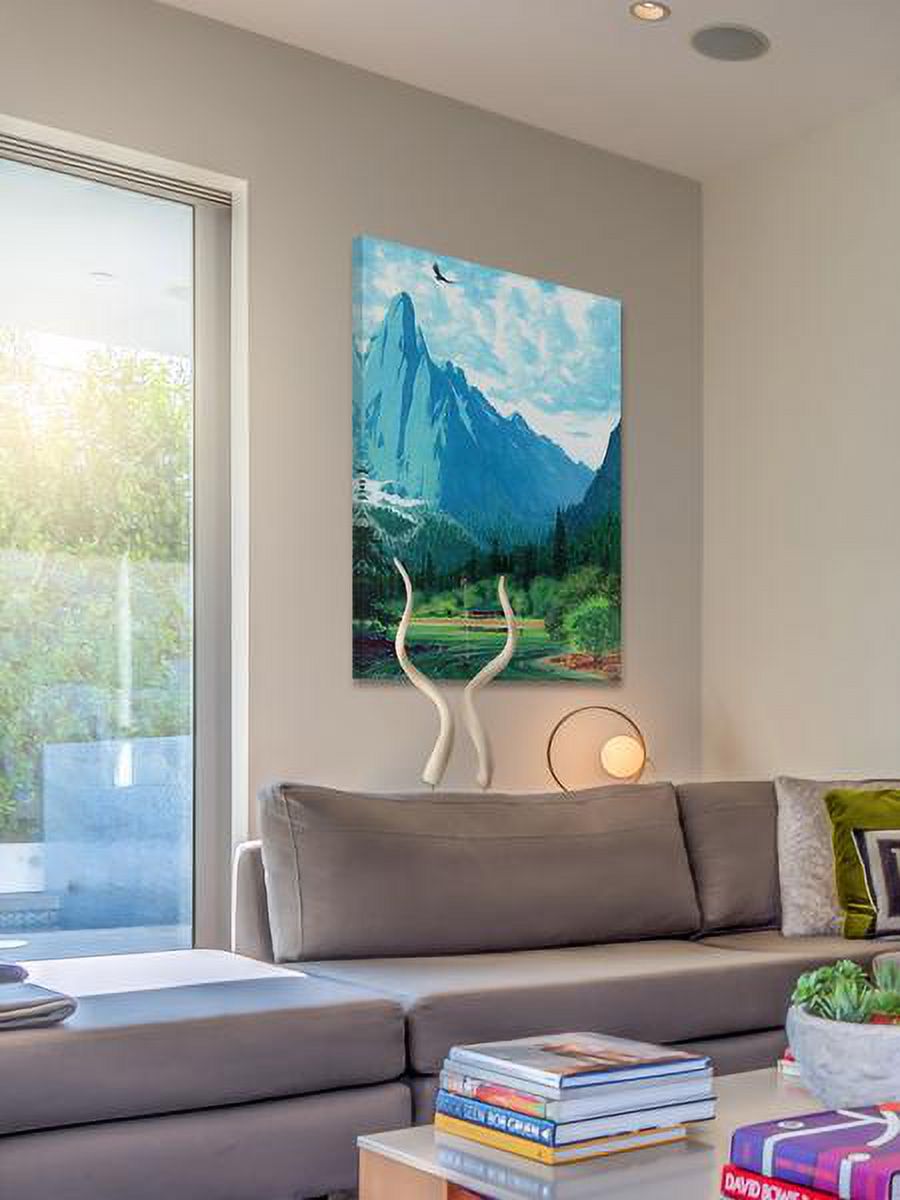 "Blue Peaks" Painting Print on Wrapped Canvas