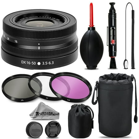 Image of Nikon NIKKOR Z DX 16-50mm f/3.5-6.3 VR Lens (Black) + UV + FLD + CPL + Blower Brush + Lens Pen