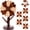 Walnut Wood Color, variant on Wooden Flower Coaster Set Wooden Trivets for Tree Shape Trivet Set