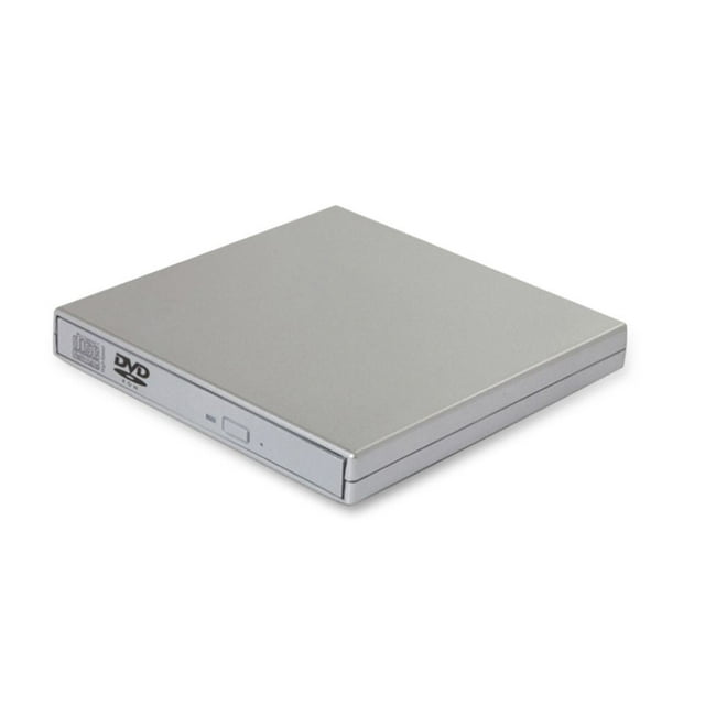 Graveur de CD en Plastique PC Portable Interface USB Intérieur Extérieur Graveur Lecteur DVD Domestique Réduction de Bruit Lecteur d'Ordinateur Portable Argent