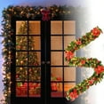 thumbnail image 5 of Guvpev 6FT Christmas Cedar Garland with LED Lights, Artificial Christmas Illuminate Greenery Garlands with Berries, Balls, Flowers, Indoor/Outdoor Christmas Decorations for Mantle, Table, TV Stand, 5 of 8