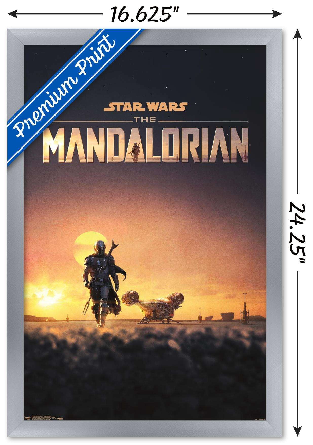 Star Wars: The Mandalorian - D23 One Sheet Wall Poster, 14.725" x 22.375", Framed