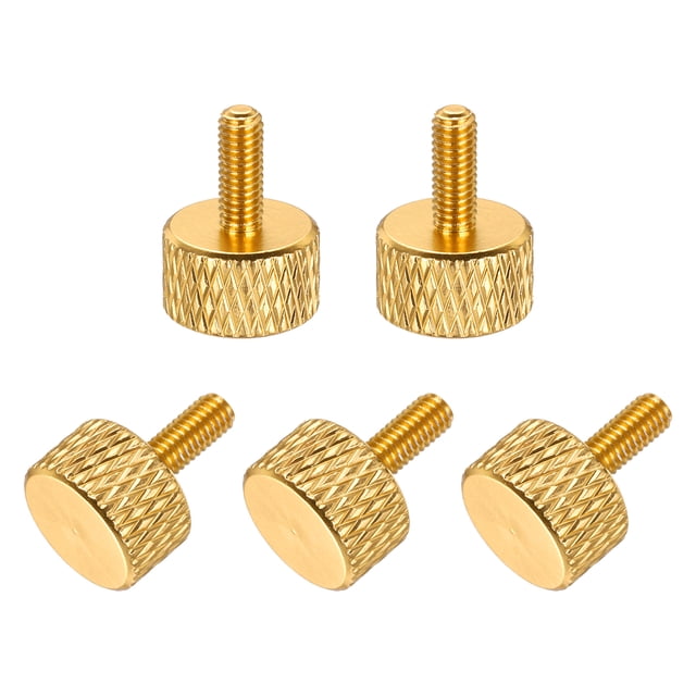 5 Pcs Vis à Pouce Mollées Tête Plate M3x8mm pour Cartes Graphiques, Or