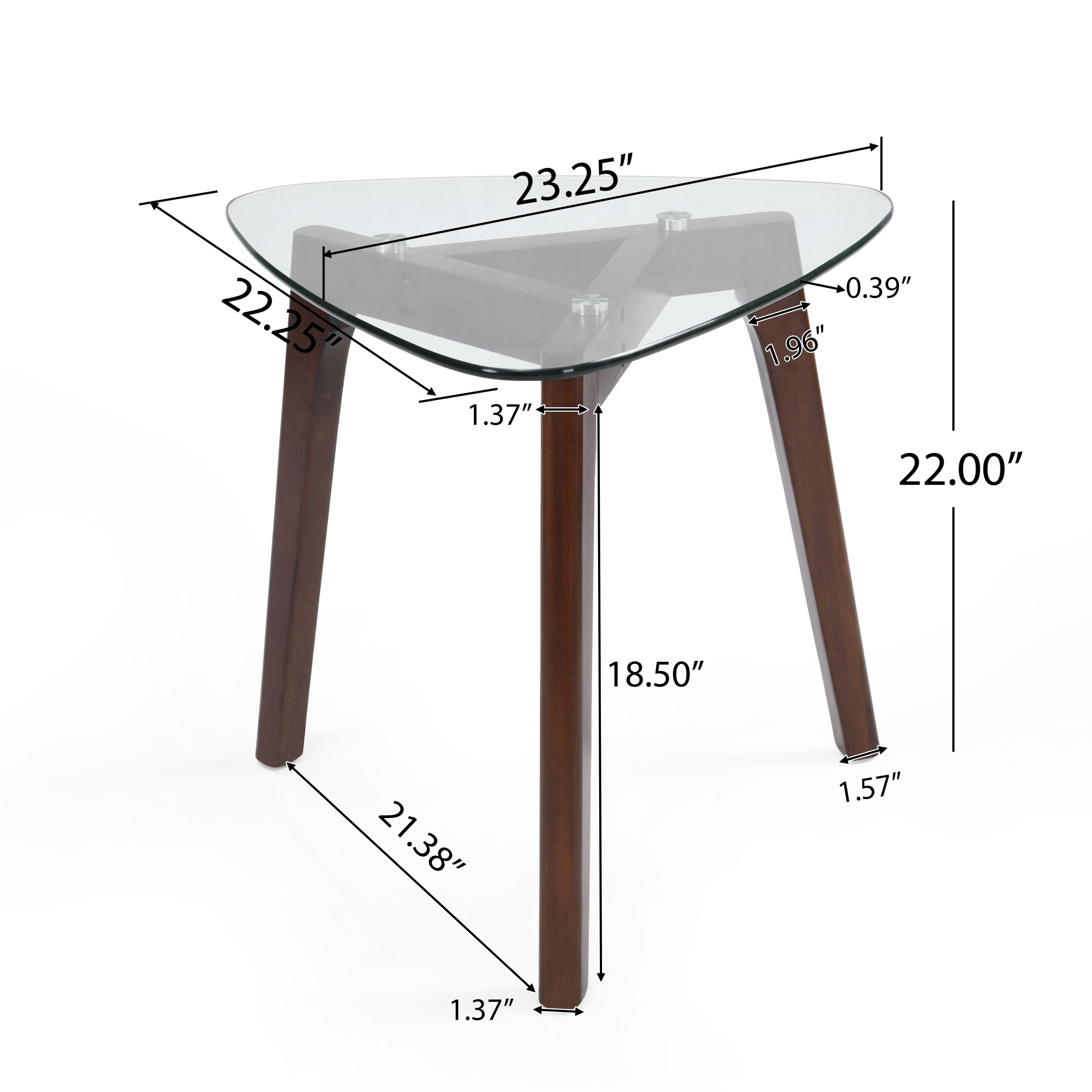 Noble House Fircrest Wood and Glass End Table, Walnut