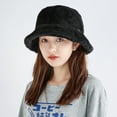 thumbnail image 3 of Bucket Hats Winter Thick Bucket Warm Hat Bucket Cap Basin Hat For Women Men Solid Color Style Bucket Hats, 3 of 6