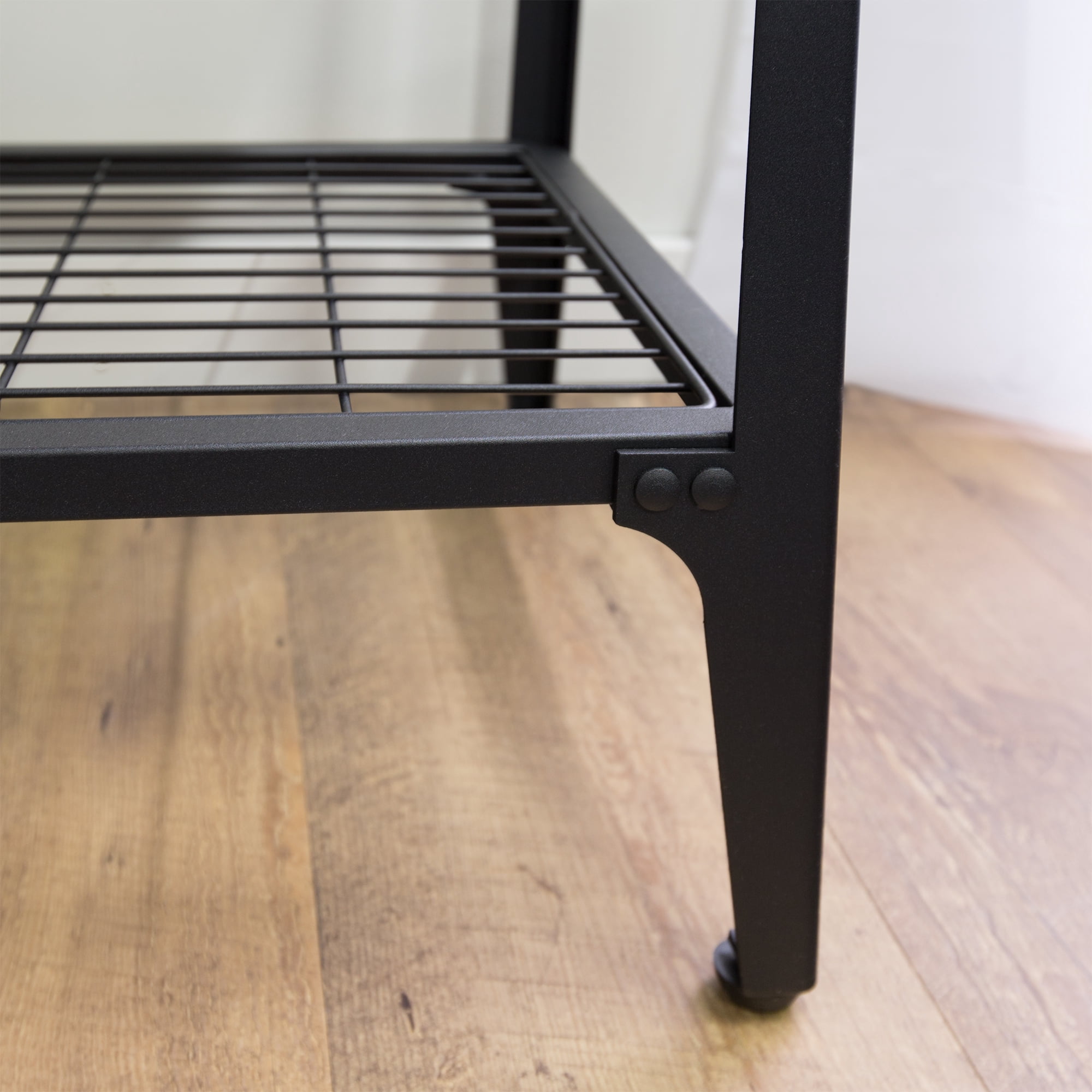 Manor Park Angle Iron Rustic Wood Entry Console Table, Barnwood
