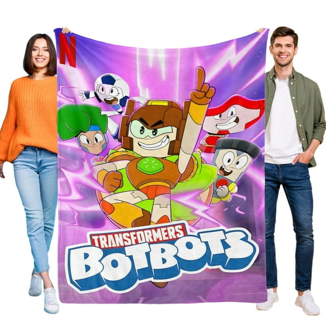 Transformers BotBots anti-pilling, suave, ligera, esponjosa y acogedora de lujo para hogar y cocina – Perfecta para niños y adultos,50X70cm