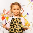 thumbnail image 2 of Yellow and Black Of Leopard Print Kids Aprons for Girls and Boys,Adjustable Neck Strap Toddler Aprons for Kids Cooking Baking, 2 of 6