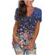 thumbnail image 2 of Pntutb Moda Mujer Verano Cuello En V Manga Corta Estampado Casual Camiseta Blusa Pntutb Pntutb-5162, 2 of 6