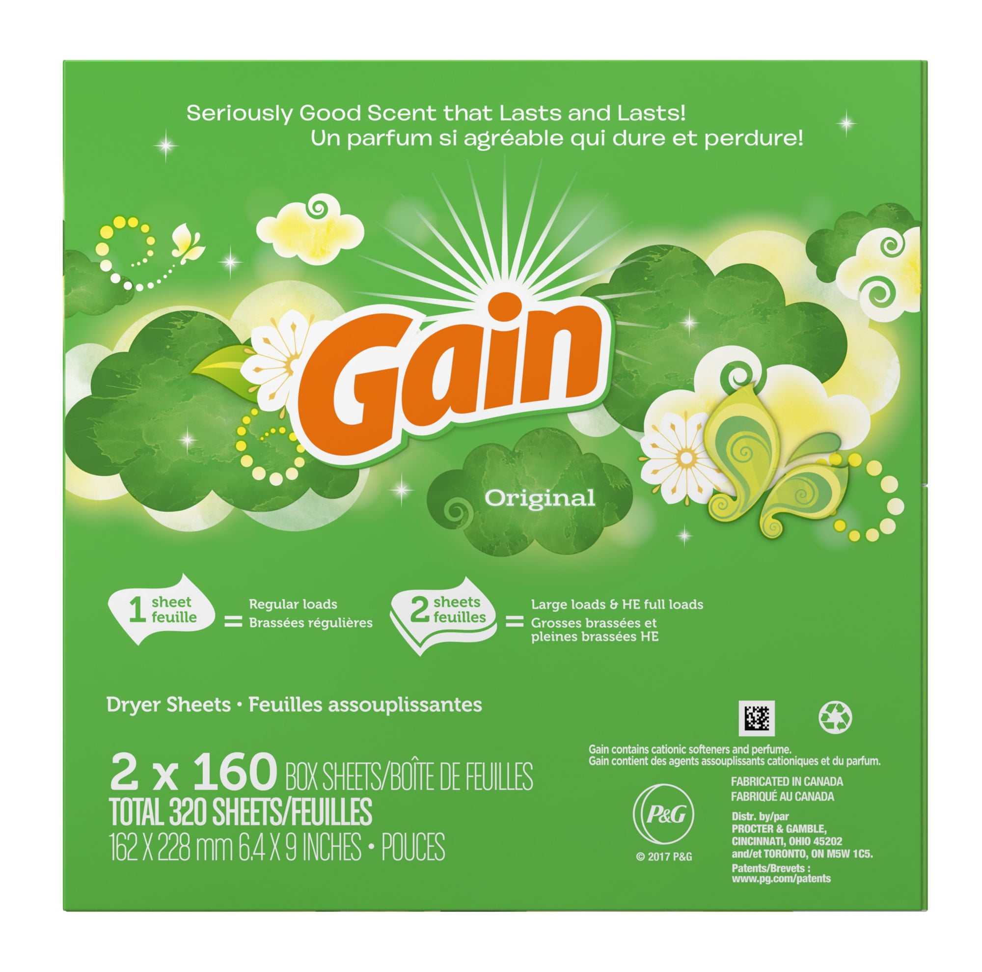 Product Of Gain Original Scent Dryer Sheets  2 Pk. 160 Ct