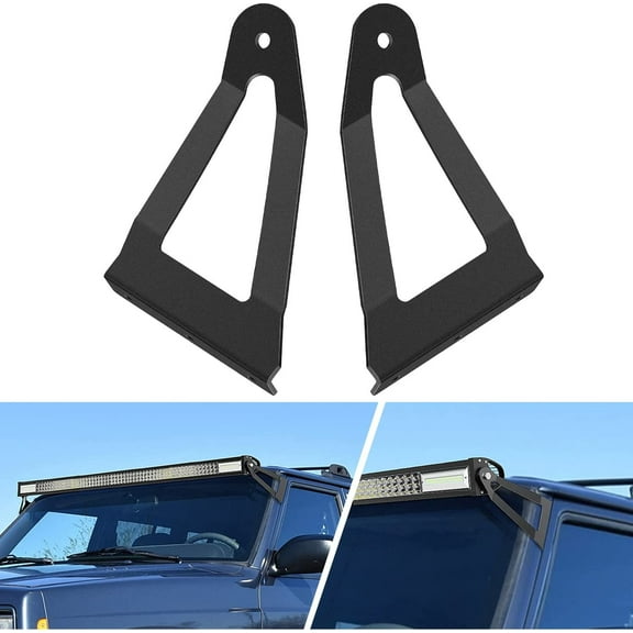 Nilight 2PCS 50” Curved LED Light Bar Bracket at Upper Windshield Roof Cab for 1984-2001 Jeep Cherokee XJ & 1986-1992 Comanche MJ, 2 Years Warranty