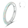 thumbnail image 5 of QQTDFG 16G Opal Nose Septum Rings Stainless Steel Ear Daith Conch Helix Tragus Piercing-Silver+White Opal-10mm, 5 of 9