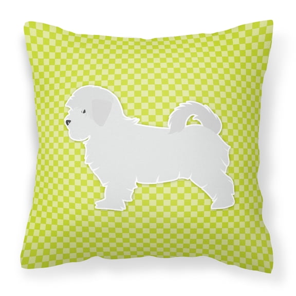 Maltese Checkerboard Green Fabric Decorative Pillow