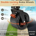 thumbnail image 4 of PNKKODW 400L Foldable Double Decker Wagon, 550LBS Capacity, 360° Handle, All-Terrain Wheels, for Beach/Camp, Black, 4 of 9