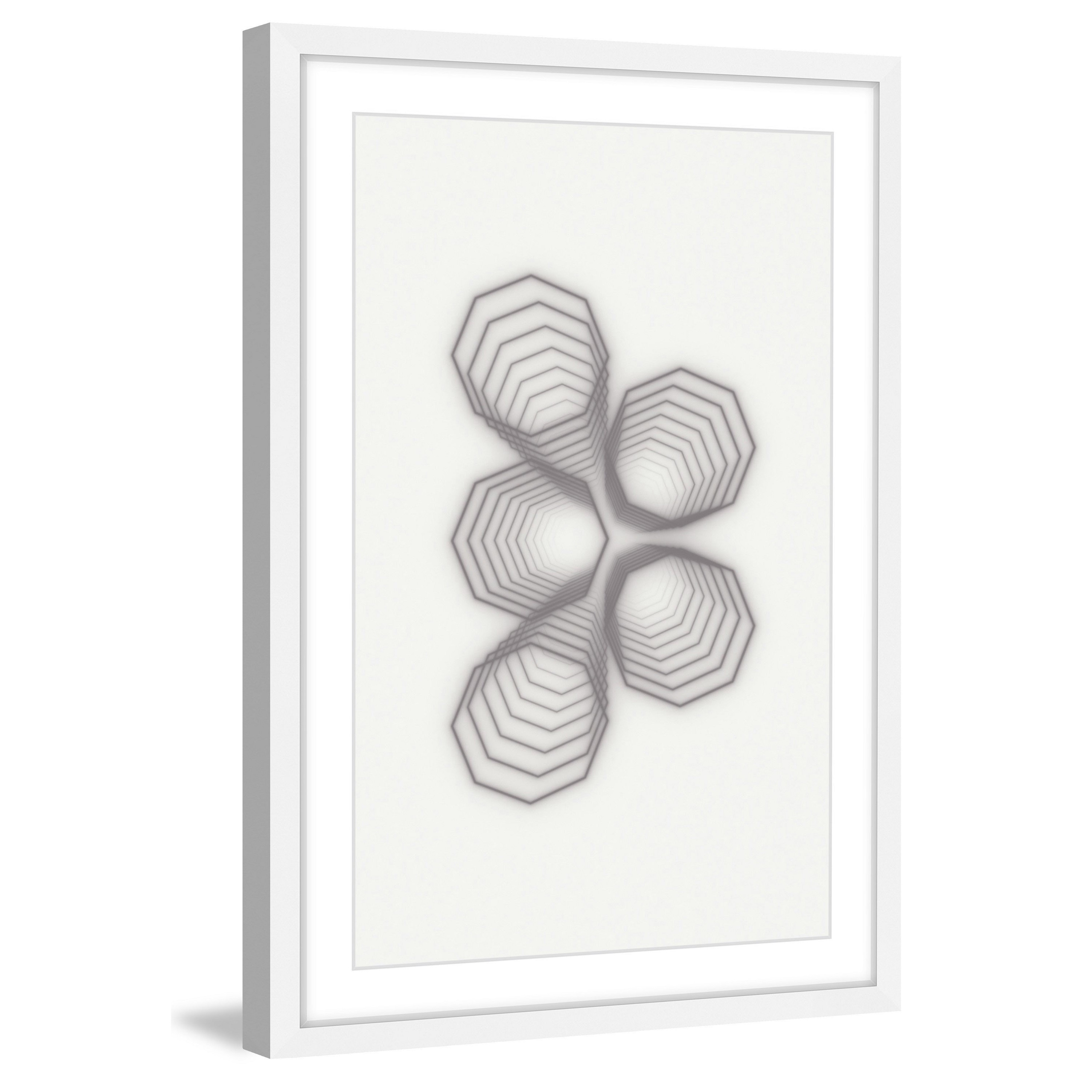 Marmont Hill "Sprouting Hexagons" by Bryon White Framed Painting Print