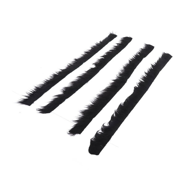 4 Uds. De tela de piel sintética de 2x60 pulgadas, Color puro, suave, cómodo, lavable, esponjoso, de piel sintética negra para árbol de Navidad de mesa
