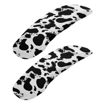 SCRAWLGOD 2 Pieces Set Breathable Office Chair Armrest Covers Easy to Install Anti-Dust Arm Rest Covering Crease Resistant Desk Chair Arm Cover, Cow Print Splash Black White
