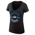 thumbnail image 2 of Women's G-III 4Her by Carl Banks Black Colorado Avalanche Super-Slim Fit Lightweight City Graphic V-Neck T-Shirt, 2 of 3