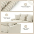 thumbnail image 6 of Harper & Bright Designs Modular Sectional Sofa Set with Console and 2 Ottoman, U-Shaped Couch with Cup Holder and Wide Seat, Oversized Chenille Sectional Sofa with Bluetooth Speakers, Cream, 6 of 18