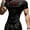 Black-3, variant on Y2k Men's Athletic Compression Shirt Gothic Graphic Compression Shirt Round Neck Short Sleeve Gym Quick Dry Lightweight Workout Tee