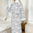 thumbnail image 4 of Tnhcen Women's Winter Heart Print Bathrobe - Thick Long Sleeve Pajama Robe with Pockets Cozy Loungewear for Women M-XL, 4 of 5