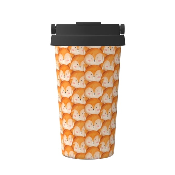Logiee Beautiful Fox A Print Stainless Steel Coffee Tumbler, Travel Coffee Mug, Insulated Coffee Mug with Lid, Spill Proof Coffee Cup, Portable Thermal Mug