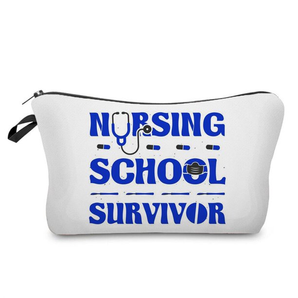 Neceser de viaje para enfermera, bolsa de maquillaje informal, organizador de maquillaje, regalo de Hospital, letras impresas Fivean unisex