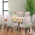 thumbnail image 4 of Parson Chair Covers Stretch Washable Plaid Spring Wildflowers Dining Chair Slipcovers Pink Spandex Removable Chair Protectors Covers for Banquet Ceremony Wedding,Set of 4, 4 of 6