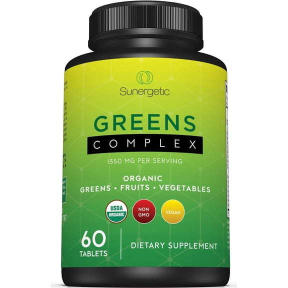 USDA Organic Greens Superfood Daily Tablets, 60 Count