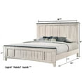 thumbnail image 6 of Rustic Cottage Style 3pc King Size Panel Bed Chest Nightstand Set Beige Finish Bedroom Furniture, 6 of 7