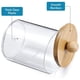 thumbnail image 4 of Porta hisopos, organizador de baño, accesorios, contenedores de almacenamiento, frascos de plástico transparente con tapas de bambú para bolas de algodón, hilo dental, 4 of 4