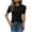 Black, variant on Women's Puff Short Sleeve Shirts 2025 Summer Trendy Crew Neck Loose Fit Tops Fashion Casual Solid Color Blouses (XL, Purple)