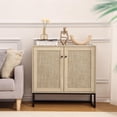 thumbnail image 2 of Sideboard Buffet Cabinet with Storage,Accent Cabinet with Rattan Doors &Adjustable Shelves,Storage Cabinet for Dining Room,Living Room,Kitche, 2 of 8