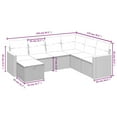 thumbnail image 2 of vidaXL Garden Sofa Set Beige PE rattan 7 Piece Set Removable Covers, 2 of 4