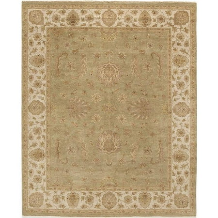 Agra Ivory Green - Due Process Stable Trading Amritsar Agra Light Green & Ivory Area Rug, 10 x 14 ft.