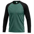 thumbnail image 5 of ZACPNCV Men Raglan Long Sleeve T-Shirts Crew Neck Color Block Contrast Slim Fit Casual Basic Tee Shirts Mens Soft Sports Pullover Tops Olive Green, 5 of 6