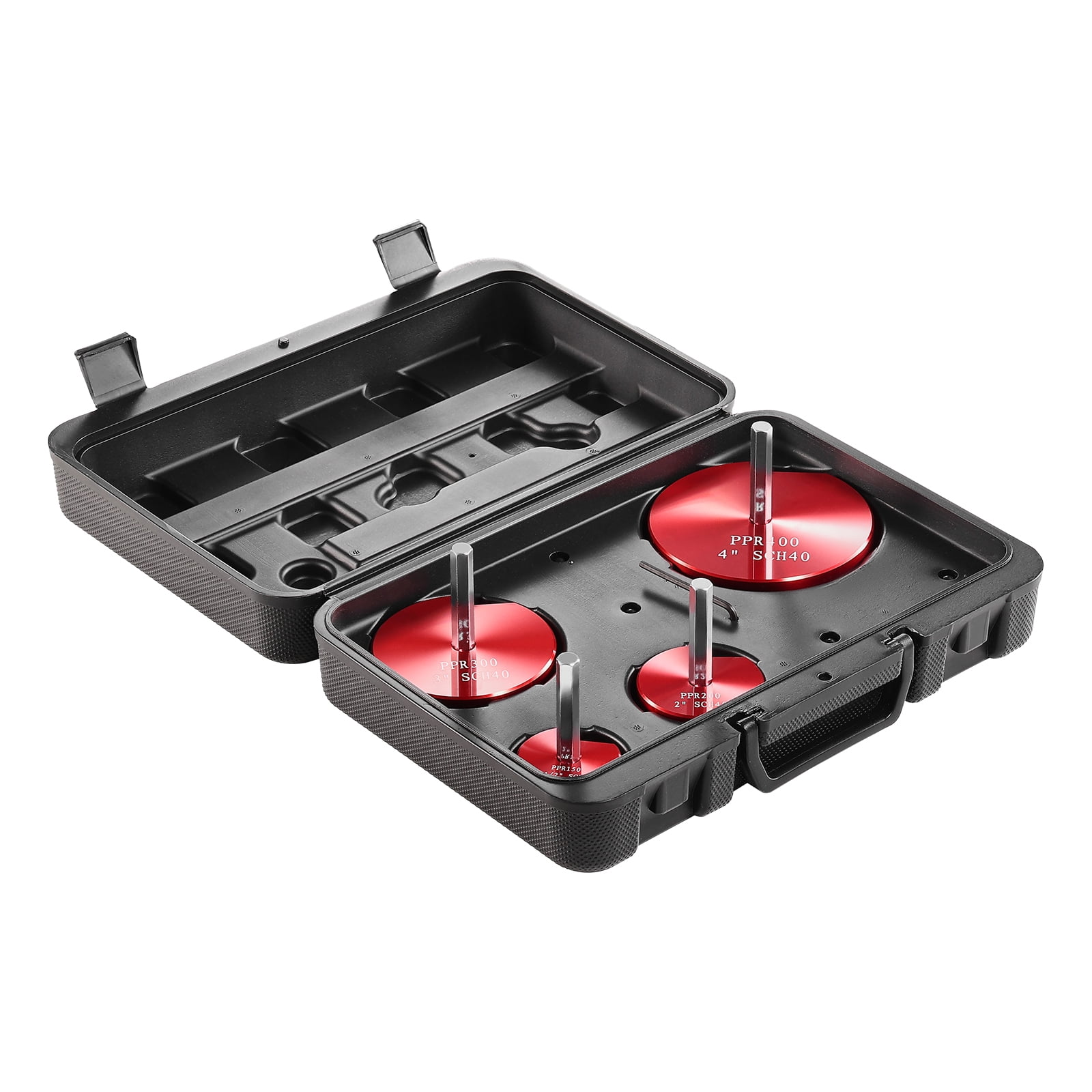 KFFKFF PVC Pipe Adjustment Set, Composed of Aluminum Alloy, Plumbing Adjustment Tools for PVC Pipe Fittings, PVC Socket Enhancer for SCH 40 ABS, PVC Pipes, Includes Sizes of 3/2", 2", 3", 4"
