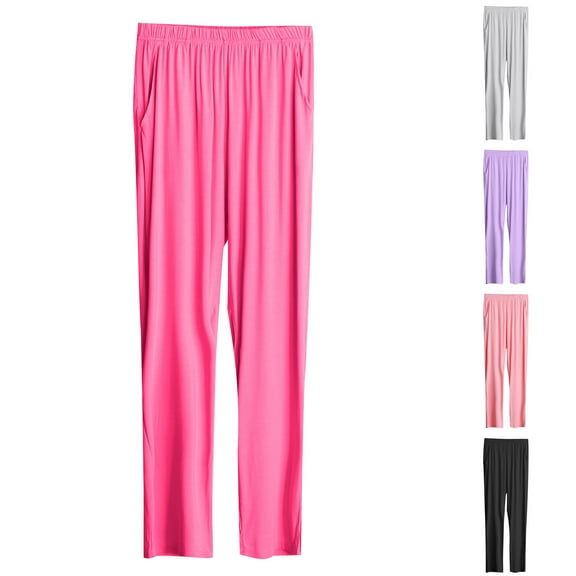 ZZwxWA Loose Lounge Pants for Women Lightweight Stretchy Comfy Pants Elastic Waist Pajama Yoga Pants Comfort Sleepwear