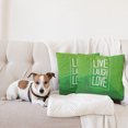 thumbnail image 4 of Ambesonne Live Laugh Love Throw Pillow Cover 2 Pack, Polygon Saying, 18", Apple Green White, 4 of 5