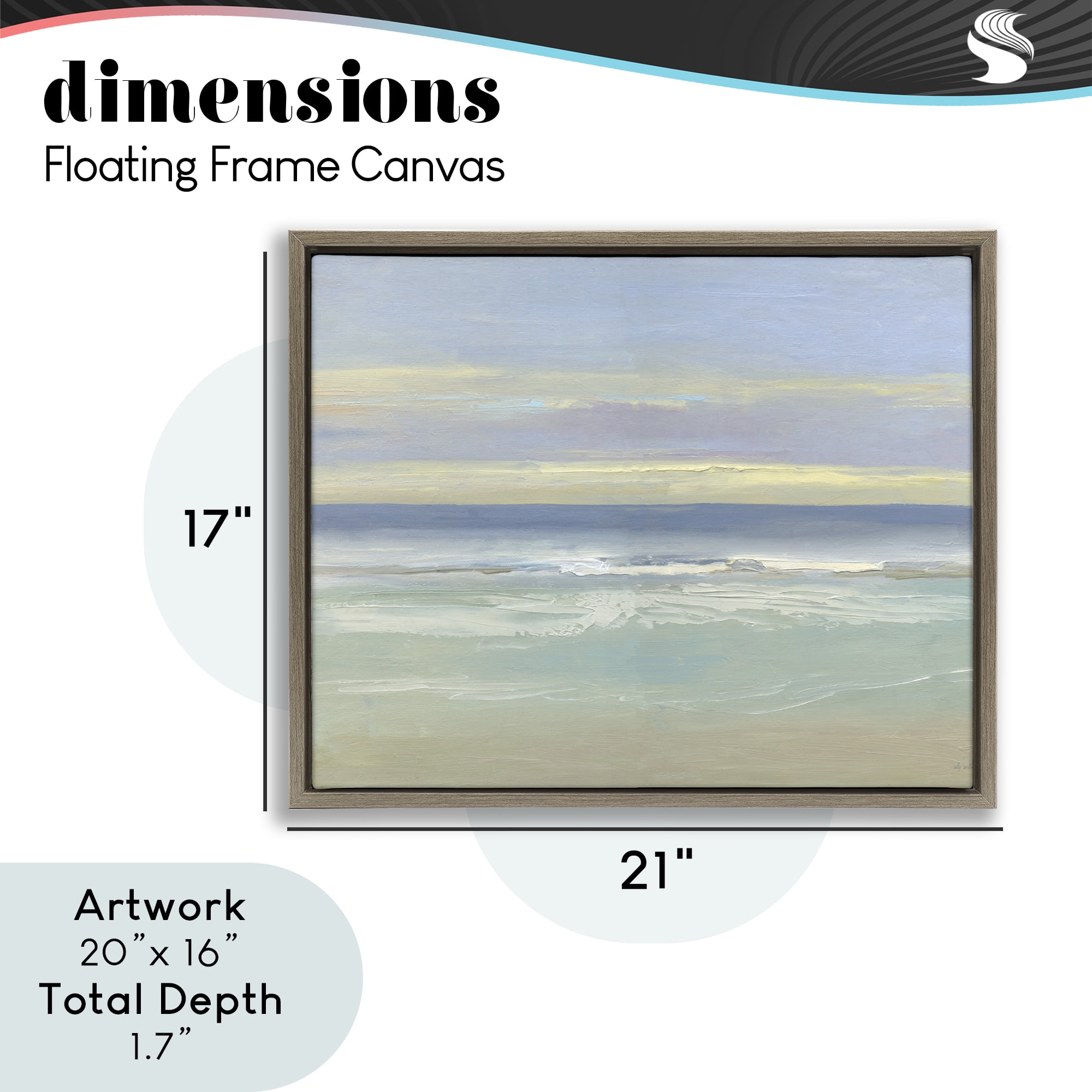 Stupell Industries Tranquil Coastal Morning Waves Brown Framed Floater Canvas Wall Art, design by Sally Swatland