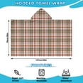 thumbnail image 2 of Red and Green Plaid Christmas Pattern Hooded Bath Towel，50"x30" for Ages 3 To 12 Kids, Quick Dry Lightweight Soft Microfiber Hood Beach Towel Cover Up for Kids, 2 of 7
