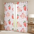thumbnail image 2 of jejeloiu Cute Axolotl Black Out Curtains,Pink Cartoon Strawberry Curtains Pack of 2 (42x63 Each),Geometric Stripe Lines Bedroom Curtains For Girls Kids,Super Cozy Room Decor, 2 of 6