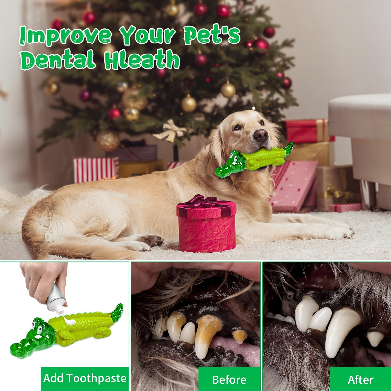 Pet Deluxe Crocodile Chew Toy for Aggressive Chewers photo 3