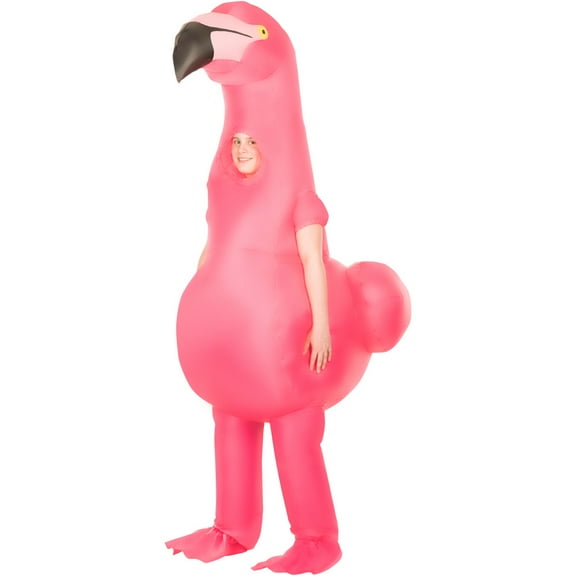 Morph Pink Flamingo Halloween Costume for Kids, Animal Blow Up Outfit, XL