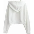 thumbnail image 3 of Amazhiyu Women’s Fleece Cropped Hoodies Casual Long Sleeve Pullover Crop Tops, 3 of 6