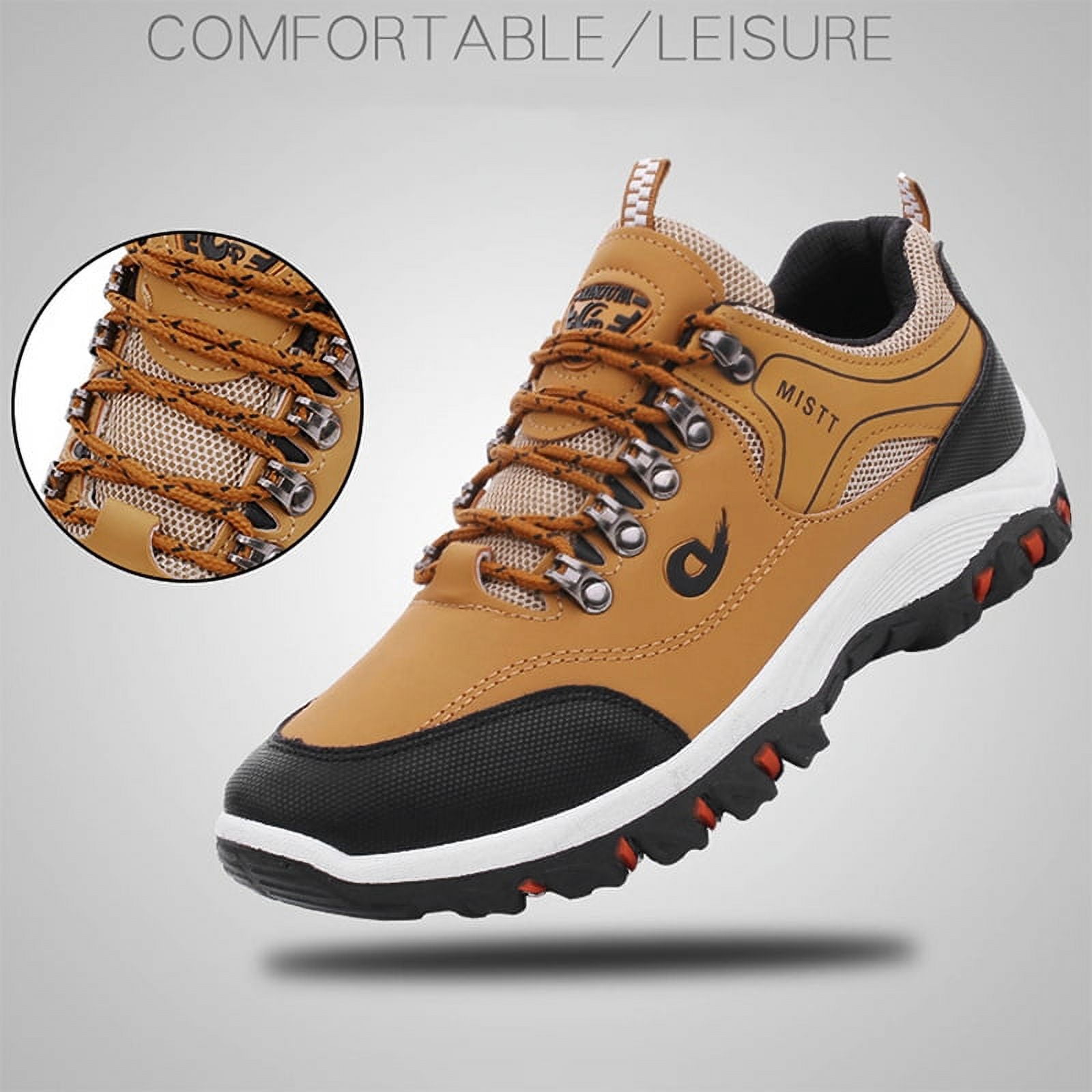 RIBONGZ Men Hiking Shoes Waterproof Non-slip Sport Shoes Casual Running Camping Shoes Outdoor Sneakers for Men Size
