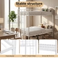 thumbnail image 5 of edx Twin Over Twin Metal Bunk Bed with Stairs & Safety Guardrails, Heavy-Duty Steel Frame, No Box Spring Needed, Space-Saving Bunk Beds, White, 5 of 7