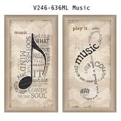 UPC: 0638845192477 | Music Collection By Marla Rae  Printed Wall Art  Ready To Hang Framed Poster  Beige Frame