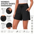 thumbnail image 5 of Women's High Waisted Yoga Shorts with Zipper Pockets, Loose Fit Drawstring Athletic Shorts for Women, Quick Dry Breathable Casual Workout Running Lounge Shorts for Gym Hiking Travel, 5 of 8