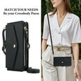 thumbnail image 5 of Designed for iPhone 14 Pro Max Multi-Function Wallet Phone Case,With Shoulder Strap&Wrist Strap,Cash Pocket&Card Slots,Zipper Purse,Magnetic Detachable PU Leather Flip Phone Case,Black, 5 of 9